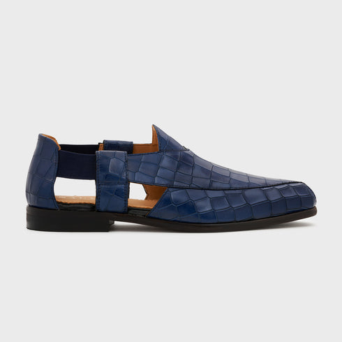 Peshauri | Galaxy Blue Croco Leather